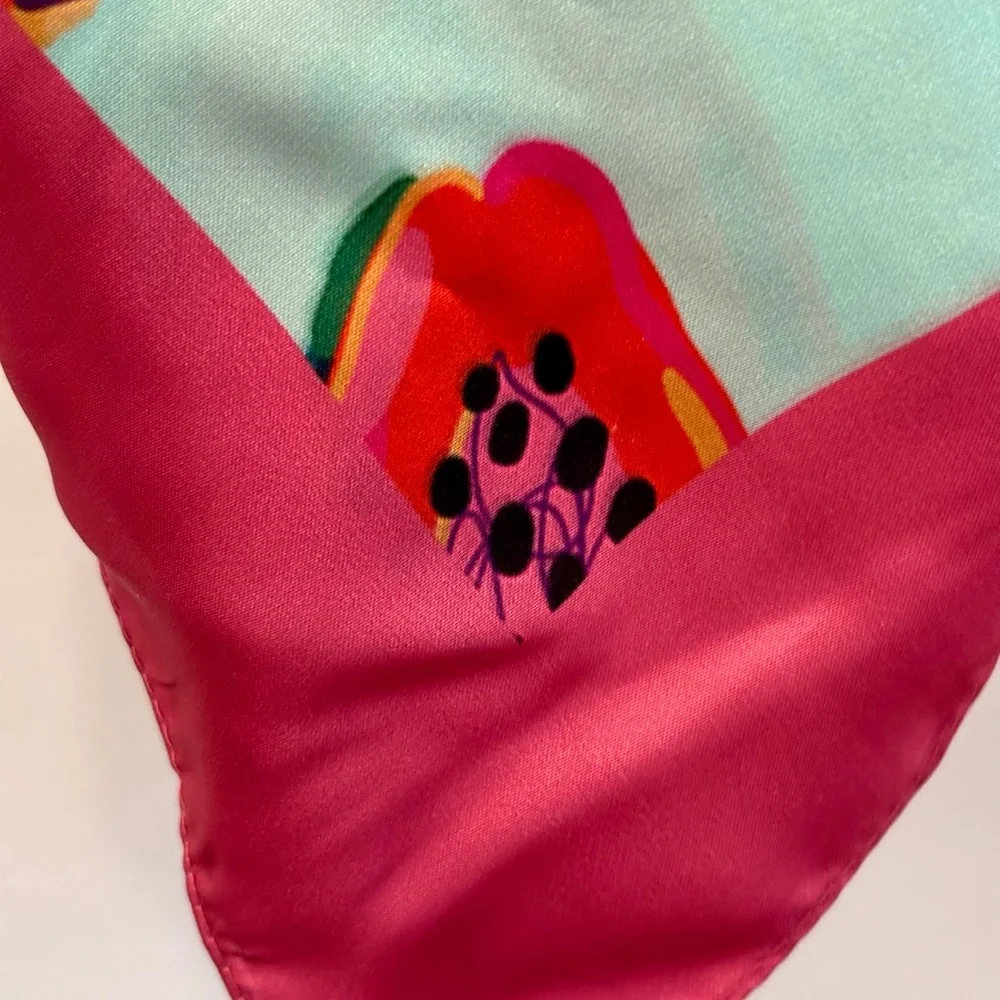 NWT Piper K silky fruit patterned scarf kerchief